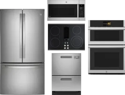 5 Piece Package Includes Refrigerator, Cooktop, Wall Oven, Microwave And Dishwasher